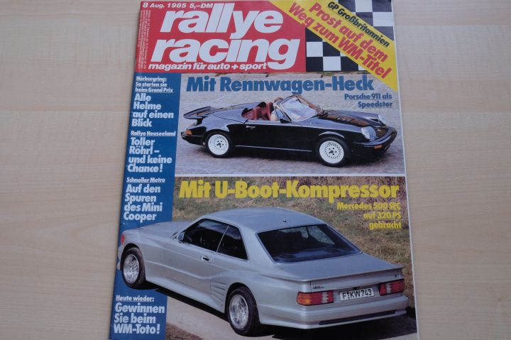 Deckblatt Rallye Racing (08/1985)